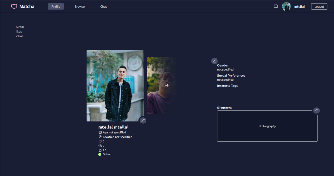matcha user profile
